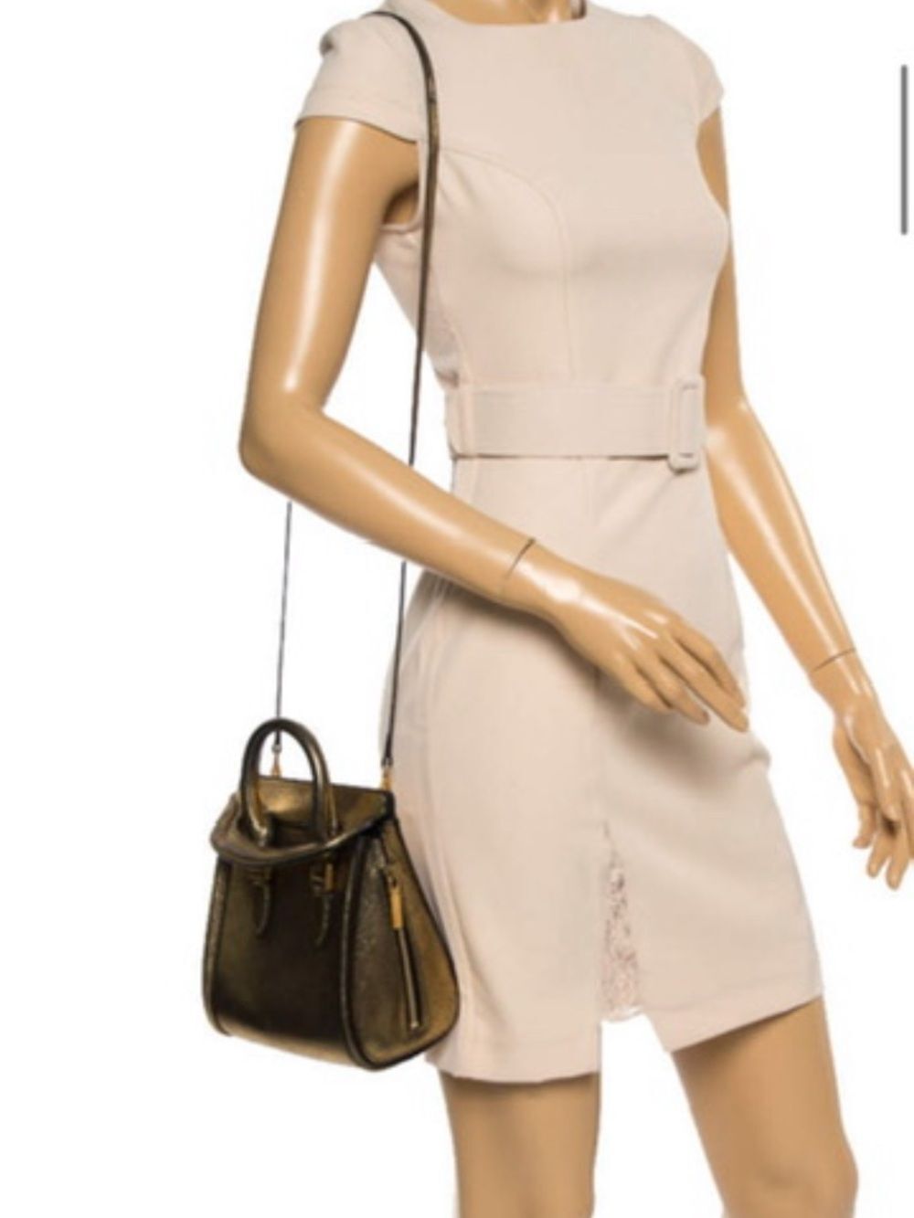 🛍️Alexander McQueen Authentic Small Heroine Bag in Metallic Gold - Picture 14 of 16